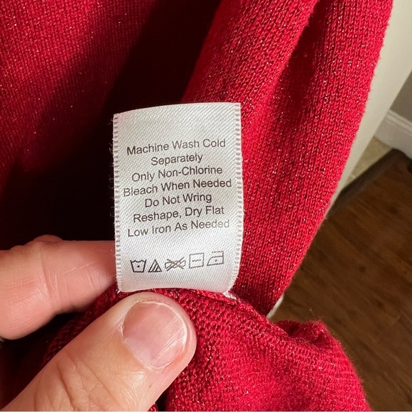 Coldwater Creek Red Metallic Knit Tank Top size XL - Picture 4 of 6